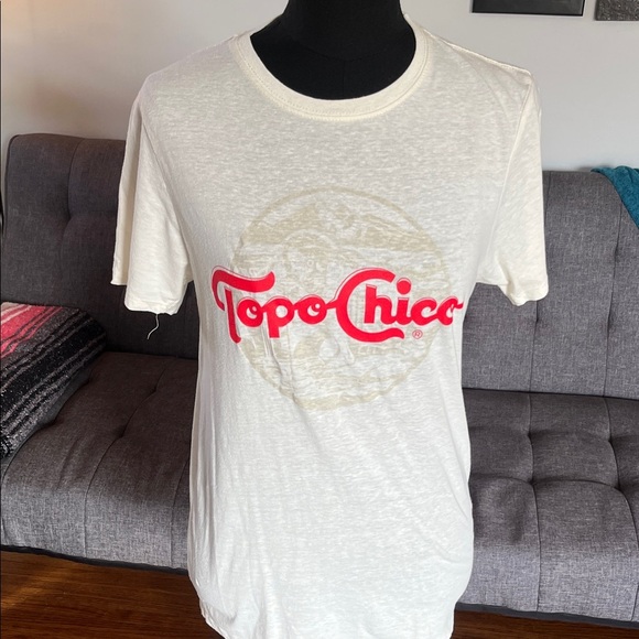 Topo Chico Tops - Topo Chico White T-Shirt with Red Logo size Small?